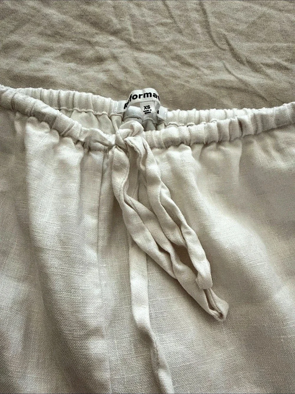 Reformation Wide Leg Lined Linen Pants White XS Like New